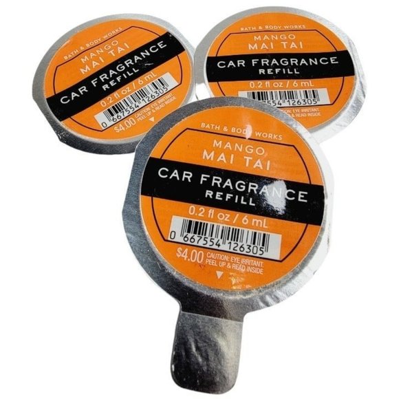 3 MANGO MAI TAI Bath & Body Works Car Fragrance Refill Scentportable NEW - Picture 5 of 5